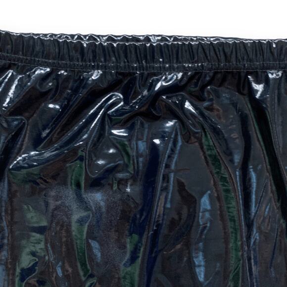 PrettyLittleThing Black Patent Vinyl Pencil Mini Skirt Size 4 Elastic Waistband - Picture 6 of 8